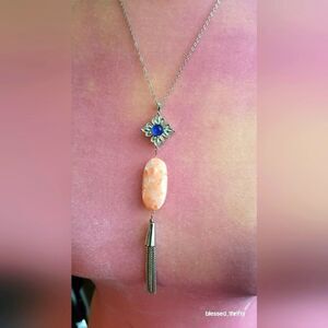 Nadine West stone and tassle necklace